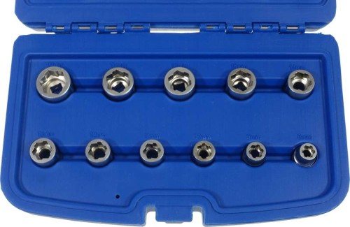 Nasadki wykrętaki 8-19 mm, 11 szt.