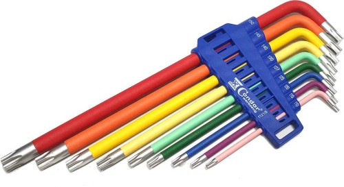 Klucze Torx T10-T50 bardzo długie, 9 szt., kolorowe