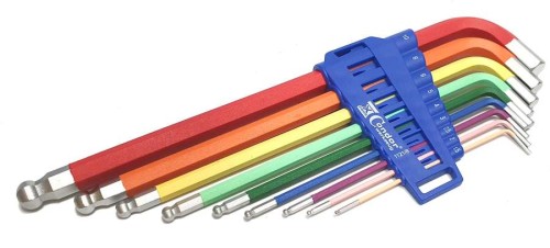 Klucze imbus 1.5-10 mm z magnesem, 9 szt. Kolorowe