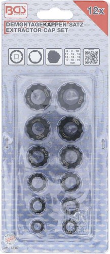 Nasadki - adaptery do wykręcania uszkodzonych śrub, 12 cz.