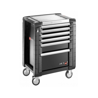 WÓZEK JET+ 6 SZUFLAD - 3 MODUŁY NA SZUFLADĘ, czarny