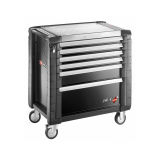 WÓZEK WARSZTATOWY JET, 6 SZUFLAD 4 MODUŁY NA SZUFLADĘ, czarny