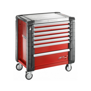 WÓZEK WARSZTATOWY JET, 7 SZUFLAD 4 MODUŁY NA SZUFLADĘ, czerwony