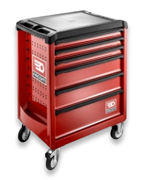 WÓZEK ROLL Z 6 SZUFLADAMI 3 MODUŁY NA SZUFLADĘ, czerwony