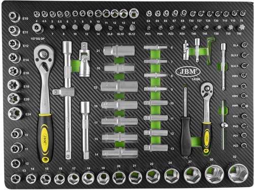 Wkład wózka - nasadki i akcesoria 1/4"+1/2", 108 el.