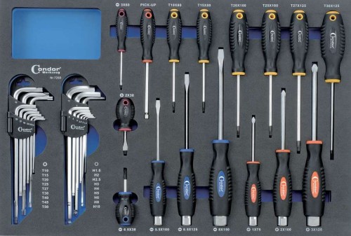 Wkład wózka - wkrętaki, 34 el.