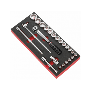 MODUŁ NASADEK 6-KĄTNYCH 1/2" I AKCESORIÓW NA WKŁADCE PIANKOWEJ