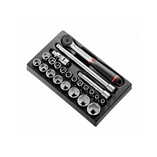 MODUŁ NASADEK 1/2″, 6-KĄTNYCH, METRYCZNYCH — 23 ELEMENTY