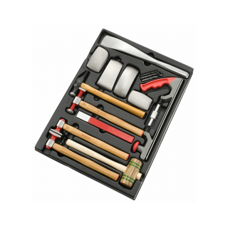 MODUŁ BLACHARSKI Z PIŁĄ, PILNIKAMI I NARZĘDZIAMI POMIAROWYMI I TRASERSKIMI