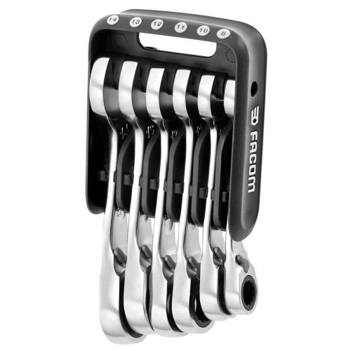 ZESTAW KLUCZY OCZKOWO-PŁASKICH GRZECHOTKOWYCH KRÓTKICH W PRZENOŚNYM ETUI