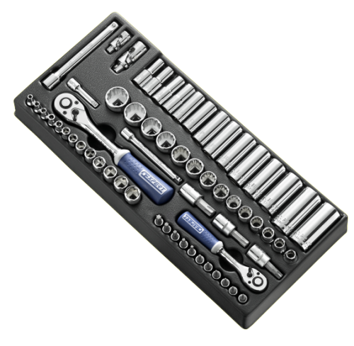 MODUŁ NASADEK METRYCZNYCH I AKCESORIÓW 1/4” – 3/8” – 62 SZTUKI