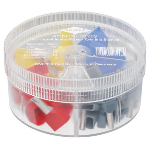 Skrzynki asortymentowe z podwójnymi końcówkami kablowymi