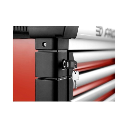 Wózek JET, 6 szuflad, 3 moduły na szufladę, czerwony