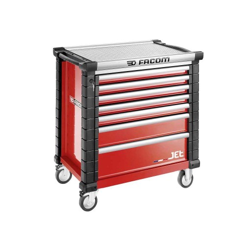 Wózek JET, 7 szuflad, 4 moduły na szufladę, czerwony