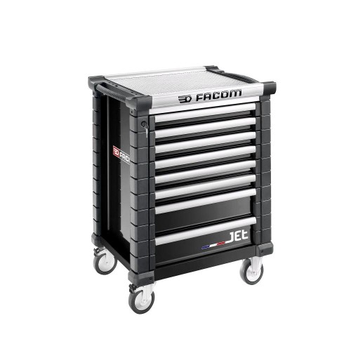 Wózek JET, 8 szuflad, 3 moduły na szufladę, czarny