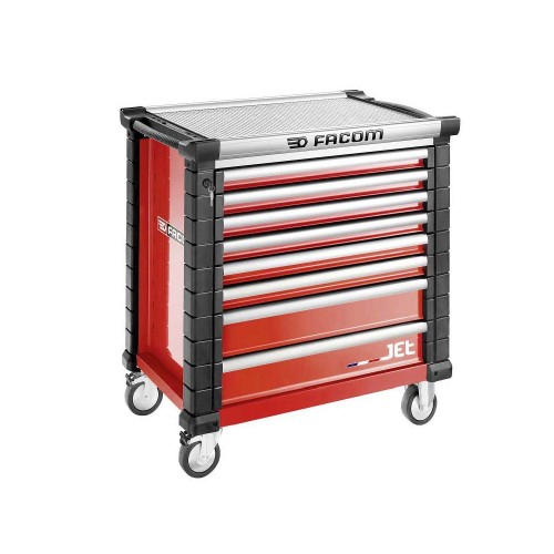 Wózek JET, 8 szuflad, 4 moduły na szufladę, czerwony