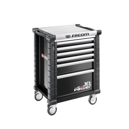Wózek JET POWER, 6 szuflad, 3 moduły na szufladę, czarny