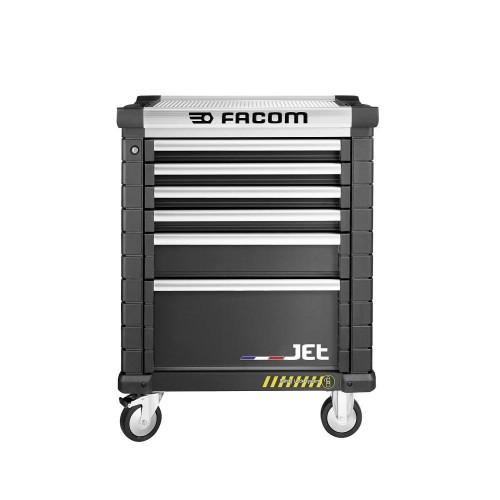 Wózek JET, 6 szuflad, 3 moduły na szufladę, gama bezpieczna, czarny