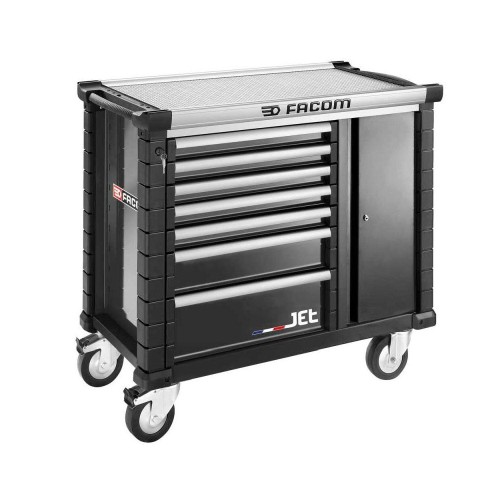 uchome stanowisko pracy JET, 7 szuflad, 3 moduły na szufladę, czarne