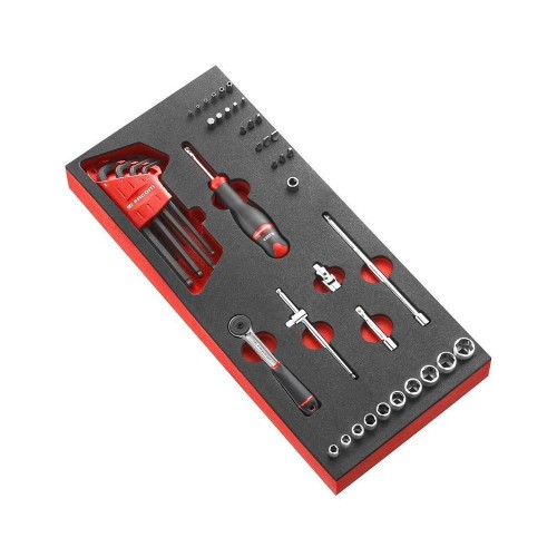 Moduł nasadek 6-kątnych 1/4", 5,5 - 14 mm, na wkładce piankowej