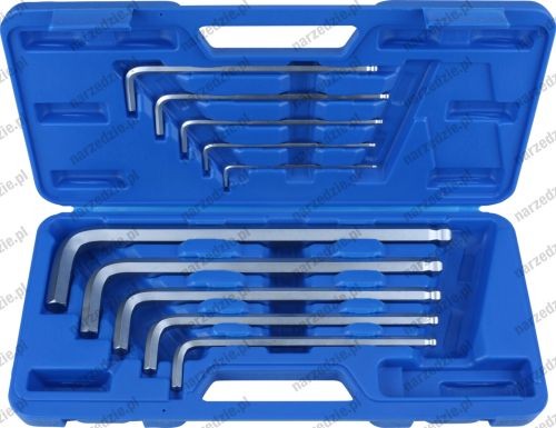 Klucze imbus 3.0-17 mm z kulką, 10 szt.