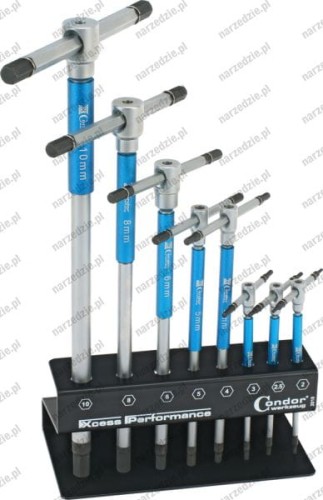Klucze imbus 2-10 mm typu T, 8 szt.