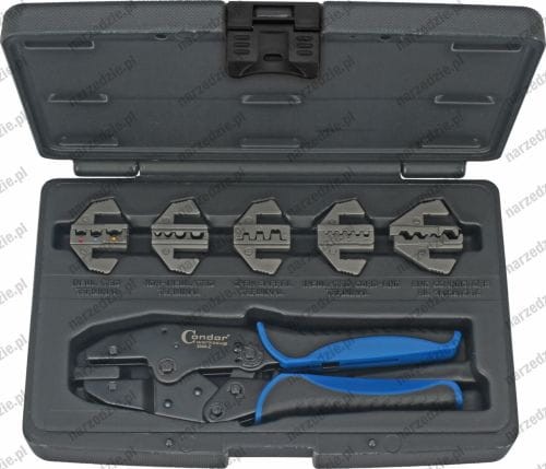 Zaciskarka do konektorów z wymiennymi głowicami