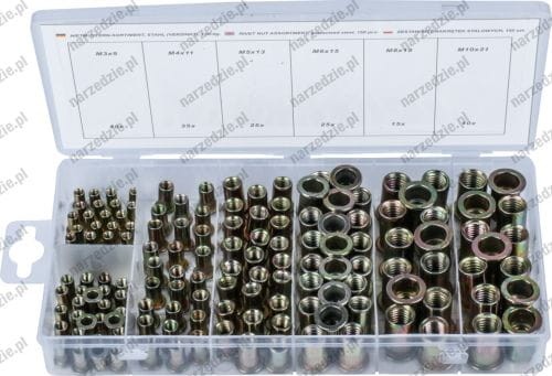 Nitonakrętki stalowe, 150 szt.