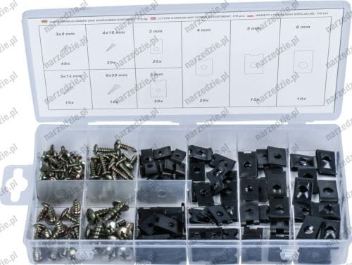 Wkręty i podkładki do karoserii, 170 cz.