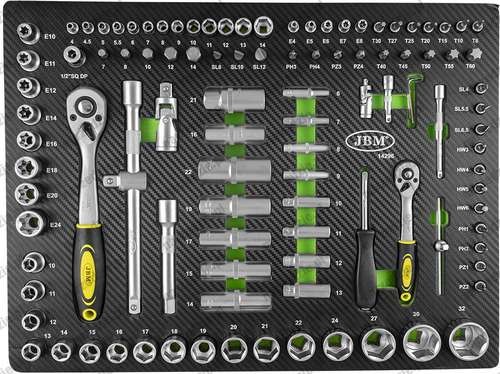 Wkład wózka - nasadki i akcesoria 1/4"+1/2", 108 el.