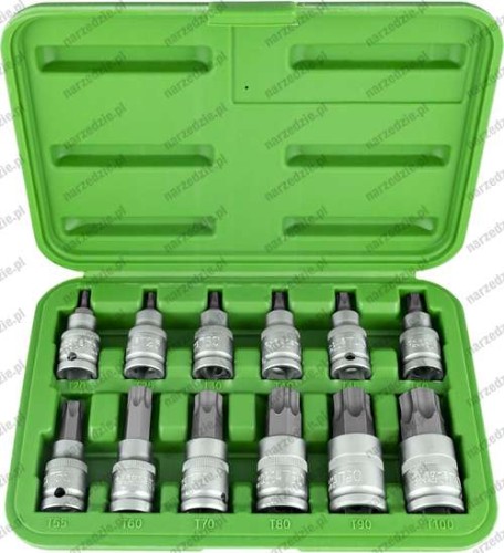 Nasadki Torx T20-T100, 12 szt.