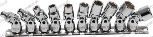 Nasadki przegubowe 5-13 mm, 1/4", 10 szt.