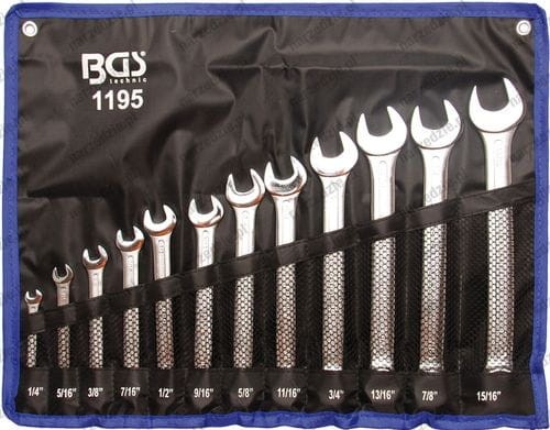 Klucze płasko oczkowe 1/4"-15/16", 12 szt.