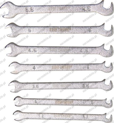 Klucze płaskie 3-5.5 mm, 7 szt., precyzyjne