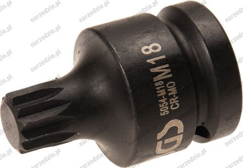 Nasadka udarowa 3/4", wielowpust M18 x 55 mm