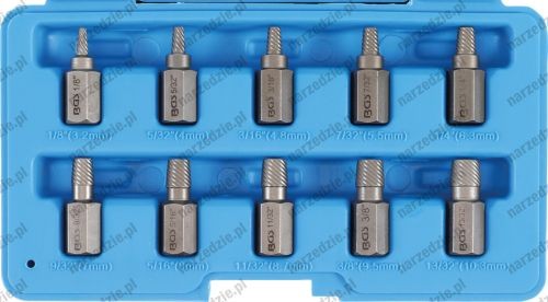 Wykrętaki trzpieniowe "Twist" 3-11 mm, 10 szt.