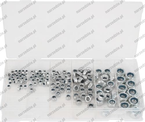 Nakrętki z gumowym zabezpieczeniem, M4-M12, 146 szt.
