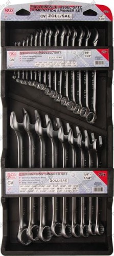 Klucze płasko oczkowe 1/4"-1.1/4", 25 szt.