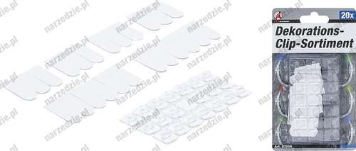 Klipsy dekoracyjne, przezroczyste, 20 szt.