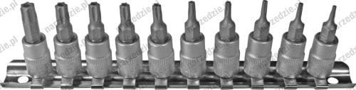 Nasadki Torx z otworem T7-T40, 10 szt.