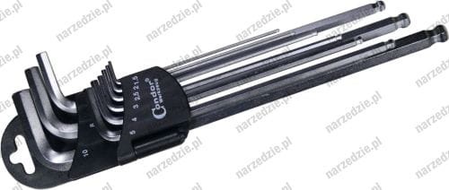 Klucze imbus 1.5-10 mm z kulką, 9 szt.