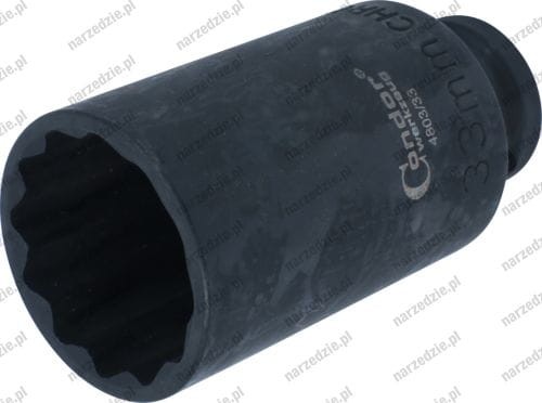 Nasadka udarowa 1/2", 33 mm, 12-kątna, długa