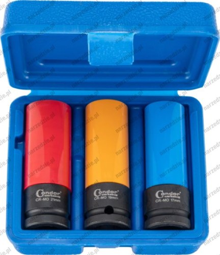 Nasadki 17-21 mm do alufelg, 3 szt.