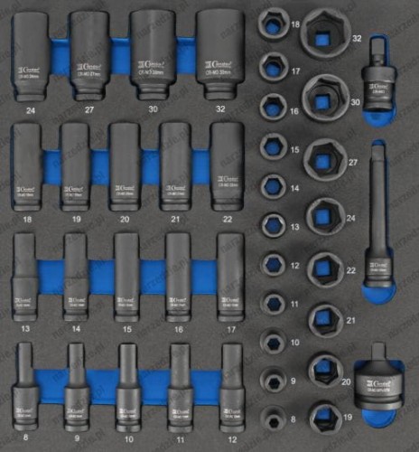 WC.7141 Wkład wózka - nasadki i akcesoria udarowe 1/2", 41 el.