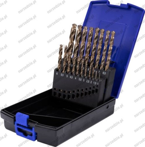 C.9611 Wiertła kobaltowe, 1-10 mm, 19 szt.
