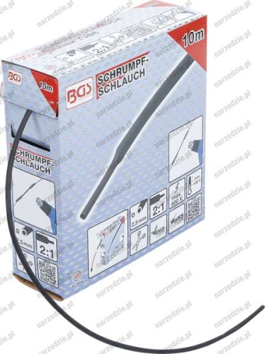 Rękaw termokurczliwy, 2.5 mm, 10 m, czarny