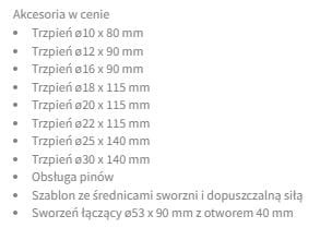 Zestaw stępili do pras