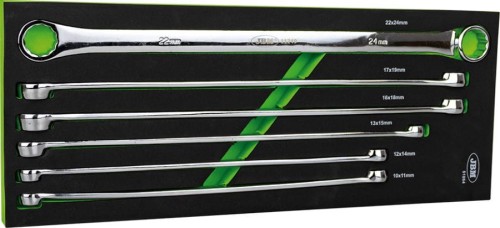 Wkład wózka - klucze oczkowe, proste, długie 10-24 mm, 6 szt.