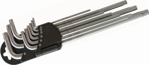 Klucze Torx Plus 5-kątne z otworem TS10-TS50, 9 szt.
