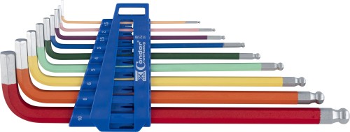 Klucze imbus 1.5-10 mm z magnesem, 9 szt. Kolorowe